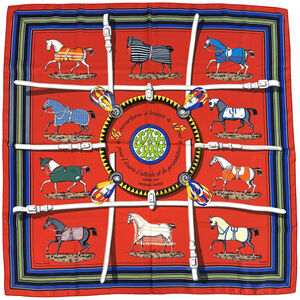 HERMES Red Silk Scarf